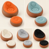 Canapé gonflable portable d'intérieur et d'extérieur, surface floquée multicolores, canapé gonflable en TPU