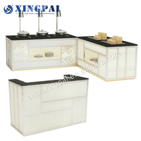 XINGPAI Buffet-Restaurantausstattung Luxuriöser Edelstahl-Beweglicher Tisch Neues Design Hochzeits-Acryl Moderne Buffettische