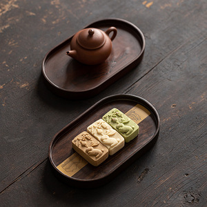 Retro solid wood teapot stand, <b>tea</b> <b>tray</b>, Zen-inspired small <b>tea</b> table, small minimalist <b>tea</b> <b>tray</b>, <b>tea</b> sea, <b>tea</b> <b>tray</b> - Product Image 1
