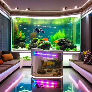 172145 RGB 30W <span class=keywords><strong>LED</strong></span> Acuario Iluminación 30-<span class=keywords><strong>150CM</strong></span> Plástico + Aluminio Lámparas que cambian de color para peces y tanque de coral