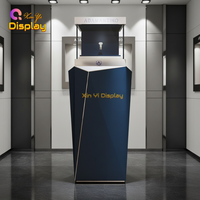 Vitrine d'exposition pour montres LED couleur personnalisable en acier inoxydable, design moderne de haute qualité, étagères réglables, conception recyclable, luxe