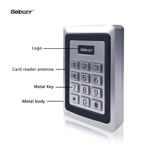 Sebury Kartu EM RFID Proksimitas Keypad Aluminium Logam 125KHZ Pembaca 1 Pintu Sistem Kontrol Akses Mandiri - Product Image 5