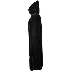 Baleenz <b>Cape</b> Cloak With <b>Hood</b> Adult Unisex Halloween Costume Cosplay <b>Black</b> Long Velvet <b>Cape</b> For Women Men - Product Image 2