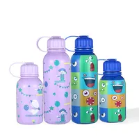 2022 الصيف لطيف زجاجات للأطفال زجاجات مياه مع لطيف غطاء الرياضية مكنسة من الفولاذ المقاوم للصدأ معزول جدار مزدوج قارورة زجاجة