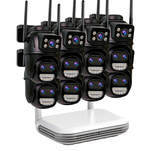 Caméra de sécurité WiFi KERUI 9MP à trois objectifs, zoom 8X, système NVR 8 canaux, surveillance PTZ, caméra extérieure, suivi de mouvement ICSEE - Product Image 1