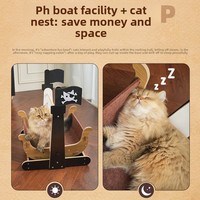 Lit pour chat Meow Fairy Pirate Ship - Nid pour chat créatif, hamac pour chat, jouet pour chat oscillant, multifonctionnel, élégant, pour une utilisation en intérieur, toutes saisons
