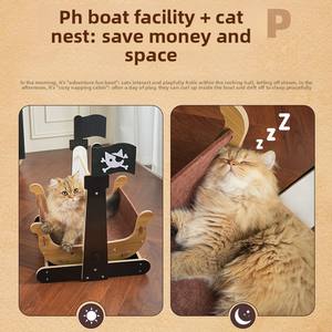 Lit pour chat Meow <span class=keywords><strong>Fairy</strong></span> Pirate Ship - Nid pour chat créatif, hamac pour chat, jouet pour chat oscillant, multifonctionnel, élégant, pour une utilisation en intérieur, toutes saisons - Product Image 3