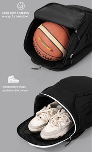 Unisex student dry wet separation Water resistant Badminton sports basketball Polyester bag <b>backpack</b> <b>large</b> capacity Shoes pocket - Product Image 3