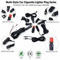 Cable de encendedor de coche de 12V 24V personalizado de fábrica, serie de conectores de barril DC, mini USB, terminal de anillo, cable desnudo OEM ODM