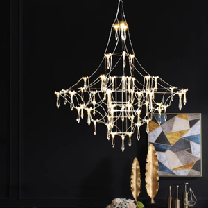 Nappe di cristallo di ghiaccio lampadario decorare soggiorno luci <span class=keywords><strong>a</strong></span> sospensione Bar negozio soffitto scintillante faretto - Product Image 3