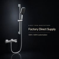Kit de Douche Commercial OEM en Acier Inoxydable Sans Plomb Noir Effet Pluie avec Mitigeur pour Salle de Bain