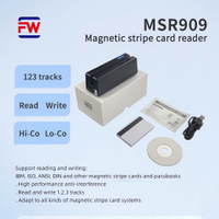 FUWEI USB Pembaca/Penulis Kartu Eksternal MSR909 Mini Portabel 13.56MHz Windows/Android Track1/2/3 Hapus Passbook Magnetik Tunggal