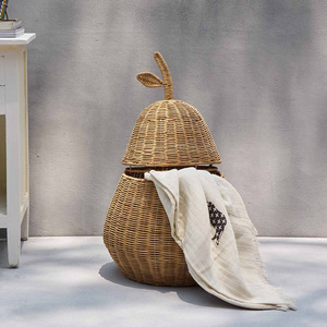 Panier de rangement en rotin tressé fait main, écologique, pour enfants, jouet éducatif, conteneur à fruits - Product Image 2