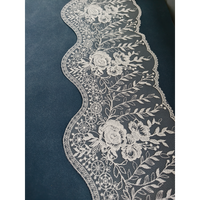 Tissu en dentelle tricotée élégant, respirant, transparent, brodé à fines rayures, 100% polyester, pour lingerie de luxe sur mesure et robes de mariée