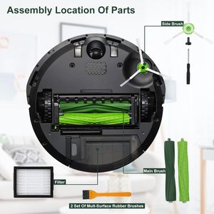 Kit de pièces de rechange durables : brosses en caoutchouc, filtres HEPA, sacs à poussière compatibles avec les robots aspirateurs iRobot Roomba séries E, I, J, I3, I7, J7, E5 - Product Image 3