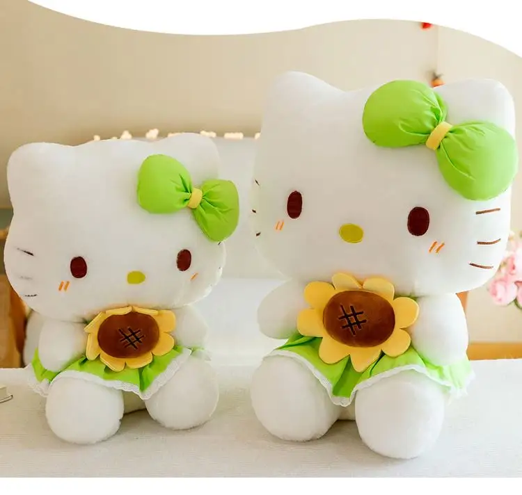 Grosir harga pabrik 35cm mainan boneka binatang kucing Hello Kitty kartun mewah untuk anak-anak