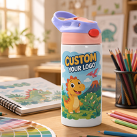 Bouteille d'eau isotherme pour enfants 12/20 oz avec poignée, en acier inoxydable 304, gourde portable pour l'école avec logo personnalisé