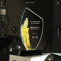 Trophée de récompense pour employé de l'année, gravé au laser, en cristal changeant de couleur, personnalisé et exceptionnel, pour réunion annuelle