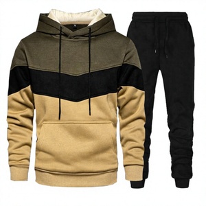 Ensemble de survêtement pour homme en molleton respirant 100 % coton, coupe régulière, idéal pour l'automne et l'hiver - Product Image 1