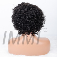 Perruque IMMI HAIR, densité 180, 10 pouces, cheveux humains, noir naturel, bouclés, cheveux indiens bruts, dentelle HD transparente 13X4T, perruque à dentelle frontale