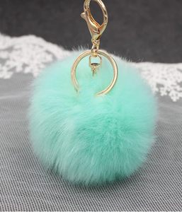 Collection de <span class=keywords><strong>porte</strong></span>-clés pompons moelleux 8 pièces, boules de fourrure douce en peluche, accessoires décoratifs pour sacs à main pour femmes, pack varié multi-designs - Product Image 3
