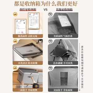 Clothing Organizer <b>Storage</b> Box Rectangle Non Woven Fabric Foldable With Handle For Home Wardrobe <b>Clothes</b> Quilts Toys - Product Image 2