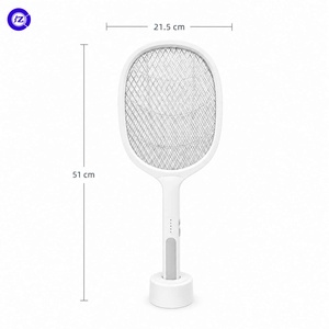 Raquette anti-<span class=keywords><strong>moustiques</strong></span> électrique JZ en ABS, rechargeable, avec écran LCD, pour tuer les mouches, avec base de suspension et support, <span class=keywords><strong>appareils</strong></span> électroménagers - Product Image 3