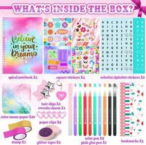Diario Fai-da-Te per <span class=keywords><strong>Ragazze</strong></span>, Giocattoli Artigianali per Bambini, Regalo di Compleanno, Crea il Tuo Diario Personalizzato - Product Image 2