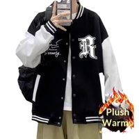 Veste bomber décontractée pour homme, nouvelle collection hiver 2023, style uniforme de baseball, doublure polaire, couleurs contrastées, tendance