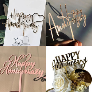 Décoration de gâteau en acrylique, cœur, joyeux anniversaire, pour mariage, anniversaire, insertion de gâteau en acrylique, nouveauté <span class=keywords><strong>2023</strong></span> - Product Image 3