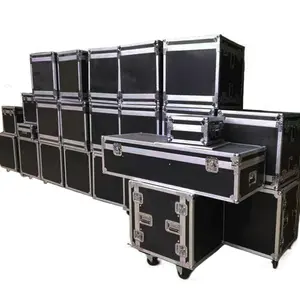 Custom Dimension Aluminum Case Euro Style Road Trunk Cable Trunk Flight Case with Handle and Wheel