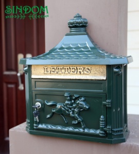 Kotak huruf dipasang di dinding gaya Eropa antik kotak surat perumahan merah - Product Image 6