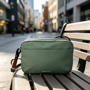 Classic Green <b>Nylon</b> Small <b>Handbag</b> Front Pocket Design Waterproof Casual Shoulder Purse - Product Image 5
