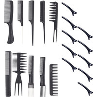 Ensemble de peignes professionnels pour coiffure, peignes à cheveux en plastique avec pinces à cheveux alligator, kit d'outils de coiffure pour salon