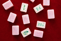 Juego de Mahjong Americano Beaubam con Perlas Rosas y Ópalos Rosas, Fichas Acrílicas de Diseño Vintage, Juego Cultural de Estilo Oriental, Regalo Festivo