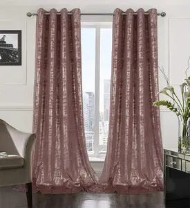 Bindi Custom Blackout Double Layer Drapes Living Room Long 108 Inch Foil Silver Velvet Curtain