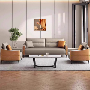 مجموعة تنفيذية جلدية حديثة أثاث مكتب استقبال مريح فاخر 1 3 مقاعد تصميم الشمال - Product Image 5