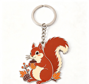 Personalized Zinc Alloy Enamel Squirrel Keychain Metal <b>Keyring</b> Cartoon Pendant for Gift and Promotion - Product Image 4