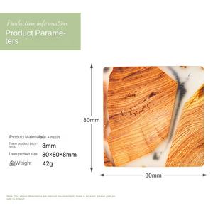 แผ่นรองแก้วเรซิน Torreya แนวโมเดิร์นชุดน้ำชาสุดสร้างสรรค์สไตล์จีนทรงสี่เหลี่ยมฉนวนกันความร้อนแผ่นรองชาสำหรับบ้านสำนักงาน - Product Image 3