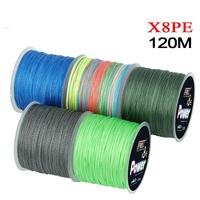 Ligne tressée PE TG 120M 8 brins 15-110LB flottante pour la pêche à la carpe en mer, ligne PE 8X