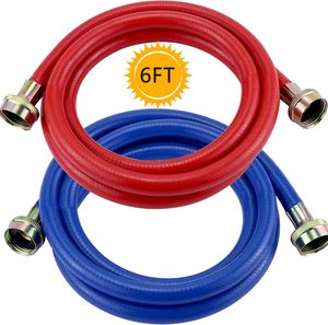 Tuyau flexible pour lave-linge en PVC, 4 pieds/6 pieds, universel, résistant aux éclats, durable, pour <span class=keywords><strong>eau</strong></span> chaude/froide, installation facile - Product Image 2