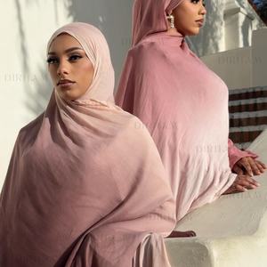 Хлопковая шаль, шали из вискозы и пашмины, модные арабские шали, хиджабы из модала с омбре-эффектом, хиджабы из модала с принтом, хиджабы из вискозы - Product Image 3