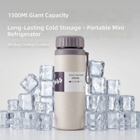 Botol Air Terisolasi Stainless Steel 316 dengan Tali Pengikat, Tutup Sekrup Anti Bocor, Termos untuk Berkemah dan Mendaki Gunung