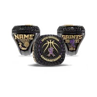 Bague de championnat gravée sur mesure, réplique de bague d'équipe de football, ensemble de bagues en acier inoxydable, souvenir personnalisé pour les fans de sport