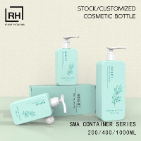 Bouteille de shampooing en plastique moderne pastel 1l HDPE, couleur personnalisée, impression à l'écran, emballage cosmétique, grande bouteille pour lotion corporelle