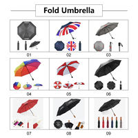 Regalos Promocionales, Paraguas Plegable de Tres Secciones con Apertura Automática/Manual, Resistente al Viento (14 m/s), Impermeable (800 mm), Reflectante, con Luz LED