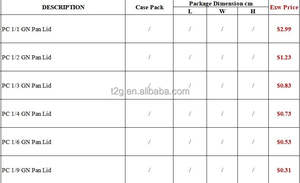 Bac Gastronorme en Plastique PC Transparent T2g pour la Restauration Hôtelière, Taille Standard, Couvercle Standard, EU USA - Product Image 2