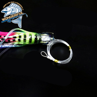 Grande jupe pieuvre en plastique artificiel 85g, leurre Marlin lumineux de natation d'eau salée, Wobblers Jet Head, pêche à la traîne