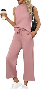 Wholesale <b>Women</b> Breathable Polyester <b>2</b>-<b>Piece</b> Top Pants Set Wide Leg Summer Casual Streetwear <b>Outfit</b> Embroidery Logo - Product Image 5