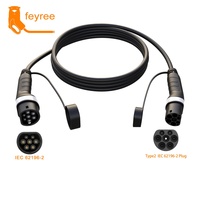 Câble de charge pour véhicules électriques Feyree 7kw 22kw Type 2 vers Type 2 pour station de charge publique, adaptateur de charge rapide pour voiture électrique